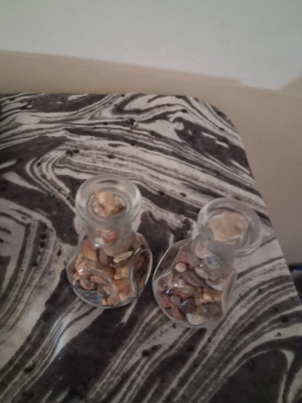 Clear Glass Pebble Vases — Brown Pebble Fill